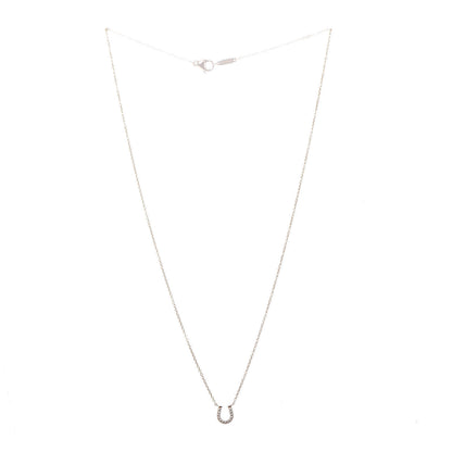 Tiffany 18K Rose Gold Diamond Mini Metro Horseshoe Pendant Necklace 3 of 6