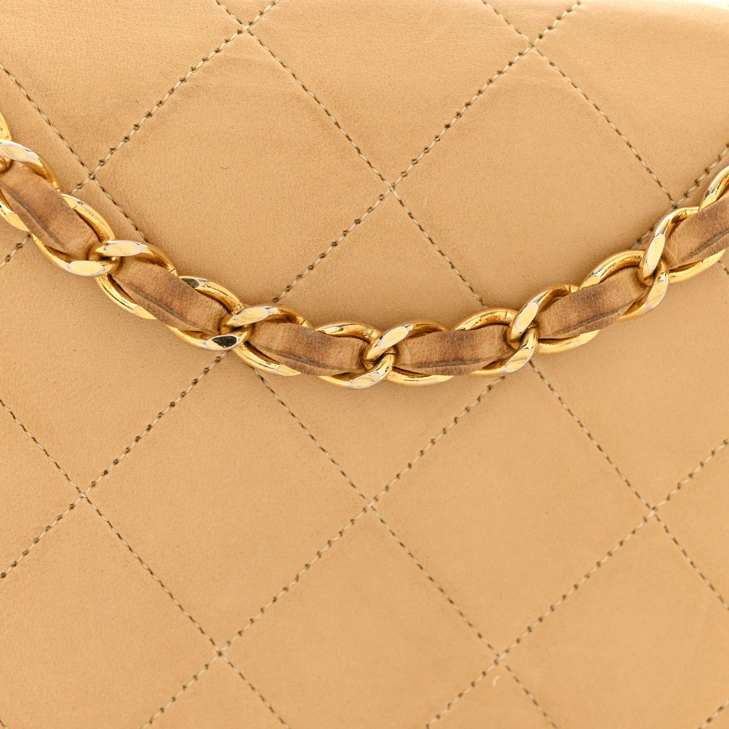 Chanel Lambskin Quilted Medium Single Flap Beige 14 of 16