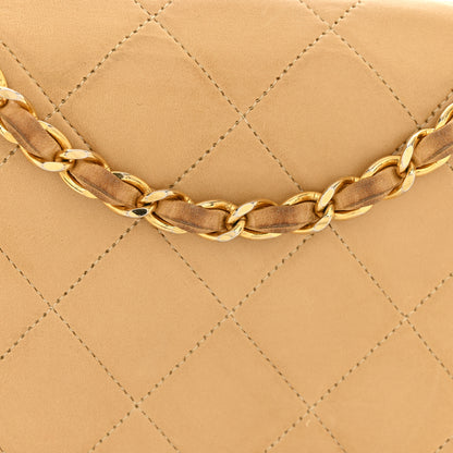 Chanel Lambskin Quilted Medium Single Flap Beige 14 of 16