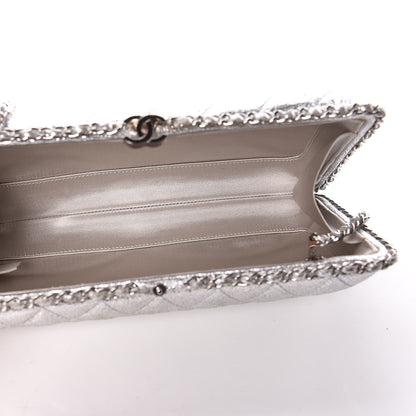 Chanel Metallic Lambskin Small Chain Around Clutch Silver 5 of 15