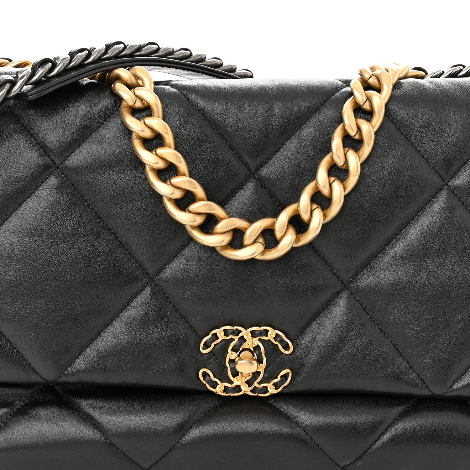 Chanel Lambskin Quilted Maxi Chanel 19 Flap Black 8 of 10