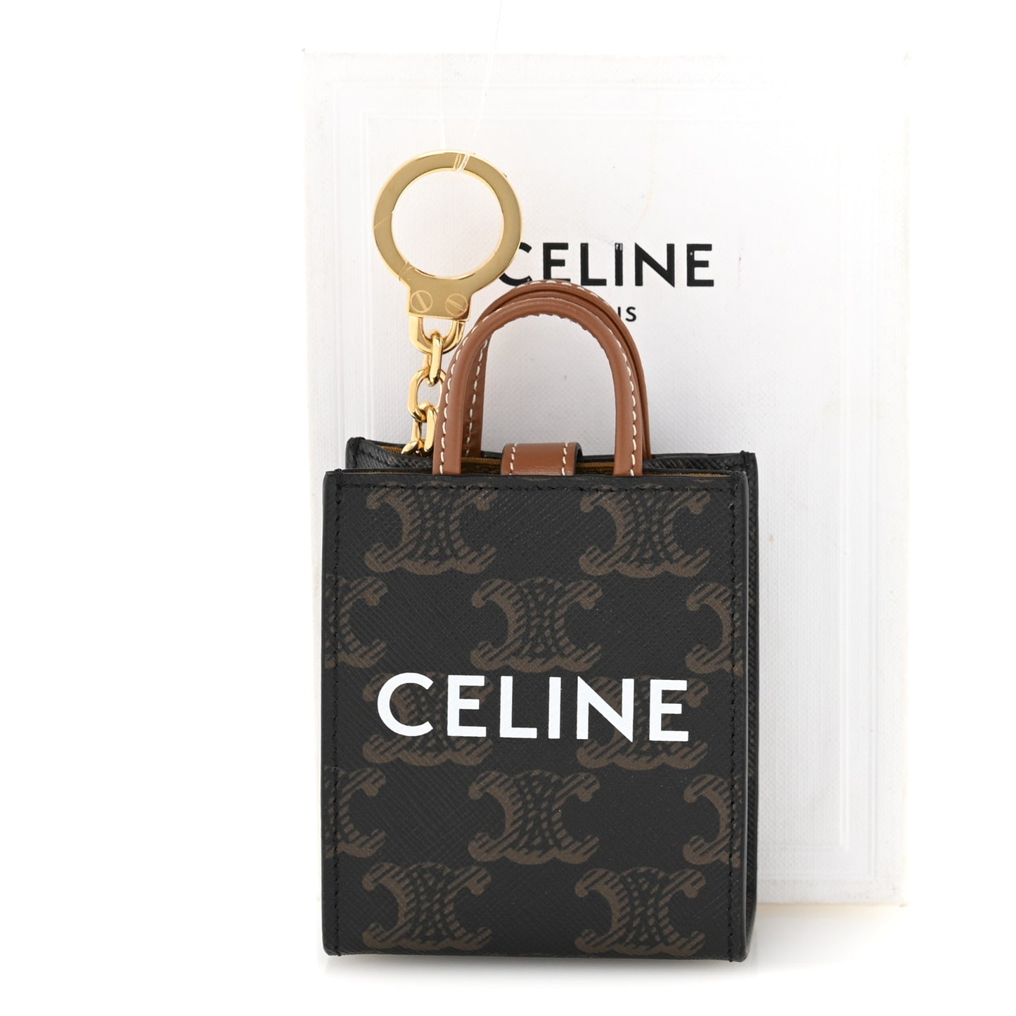 Triomphe Cabas Keycharm Tan