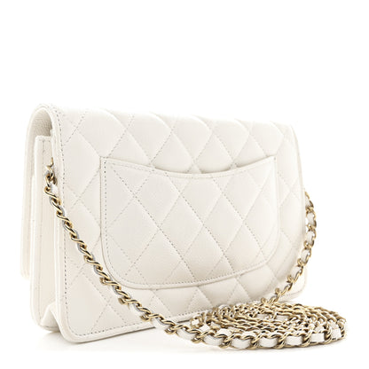 Chanel Caviar Quilted Wallet On Chain WOC White 3 of 12