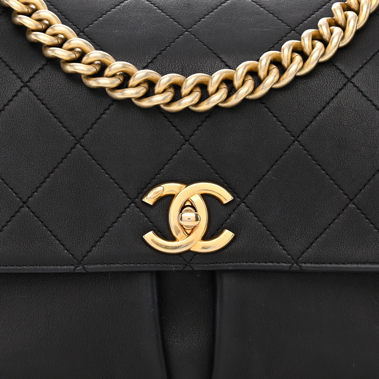 Chanel Calfskin Stitched Small Paris in Rome Messenger Black 8 of 13