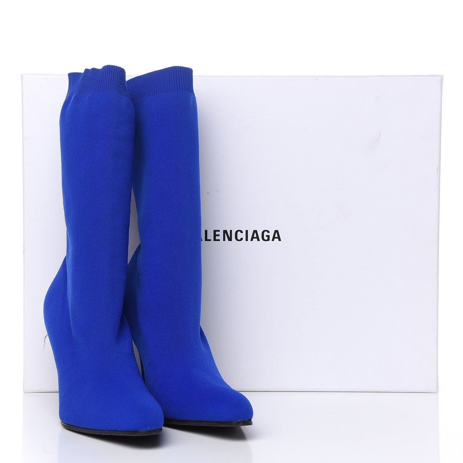 Balenciaga Jersey Crepe Round Toe Knife Booties 39 Bleu Sapphir 8 of 8