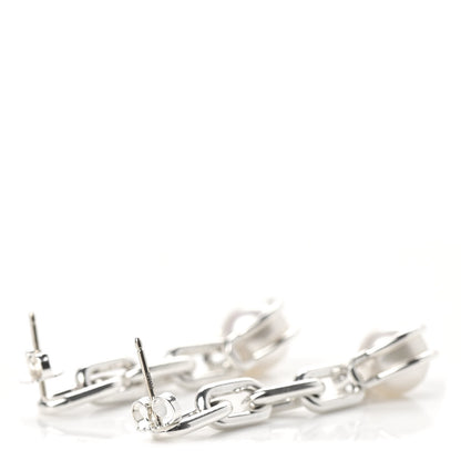 Tiffany Sterling Silver Pearl HardWear Triple Link Earrings 3 of 6