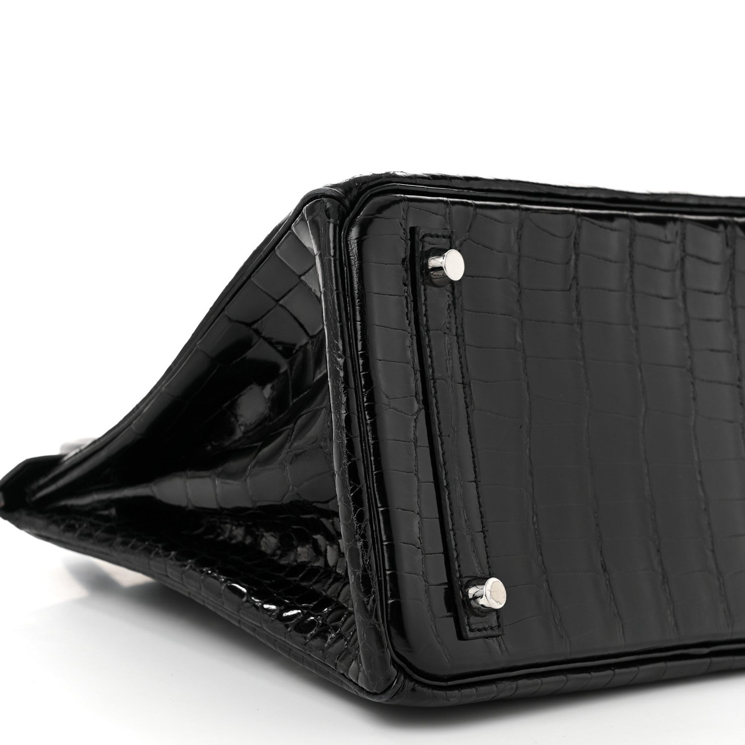 Hermes Shiny Porosus Crocodile Birkin 30 Black 9 of 12