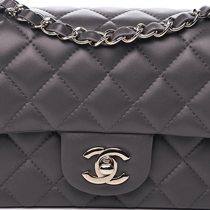 Chanel Lambskin Quilted Mini Rectangular Flap Grey 10 of 11