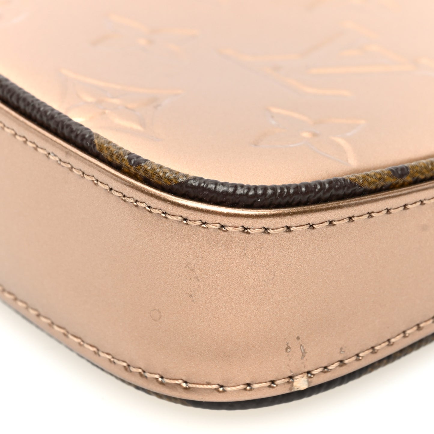 Metallic Vernis Mini Pochette Accessories Rose Gold