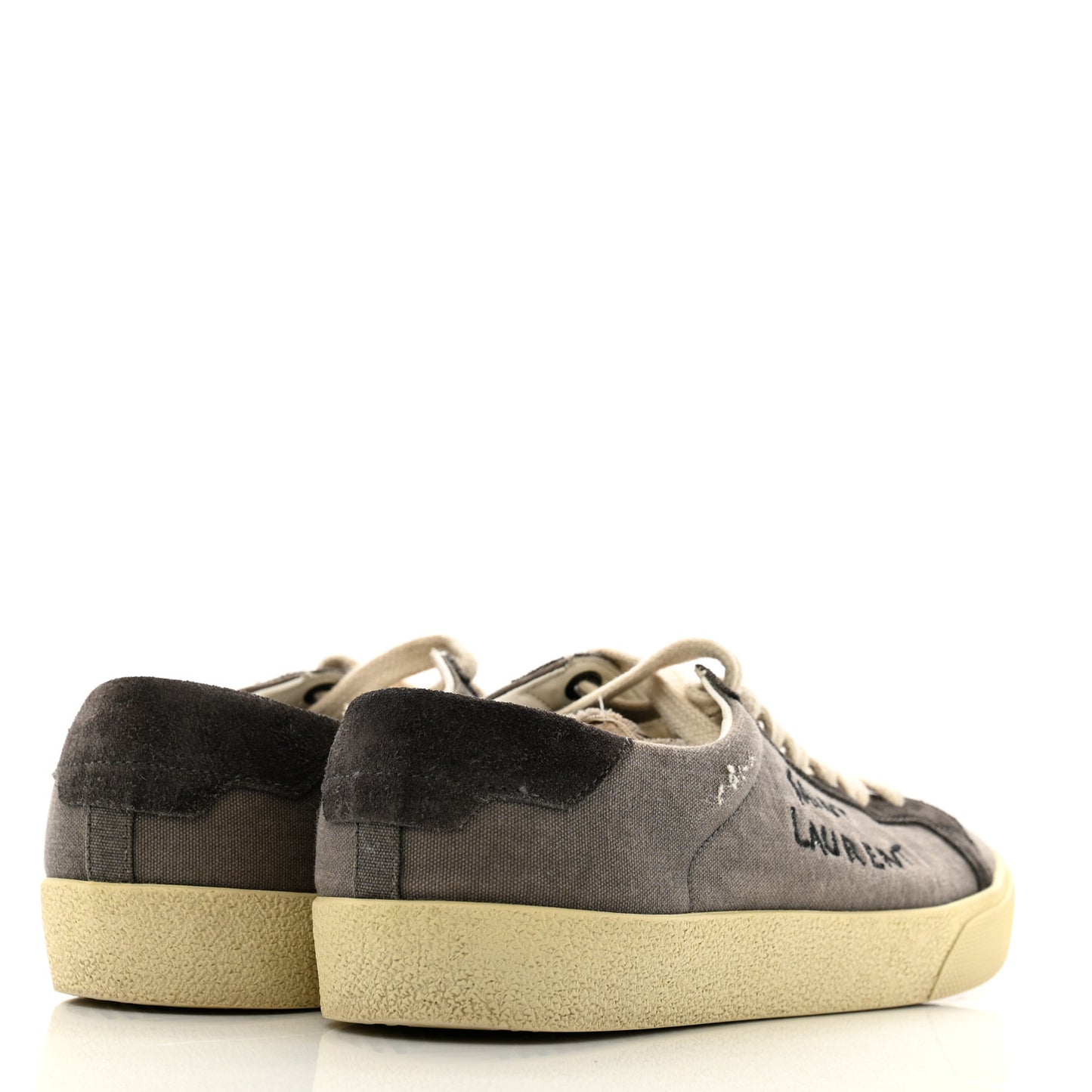 Destroyed Canvas Embroidered Womens Court Classic Sneakers 38 Black