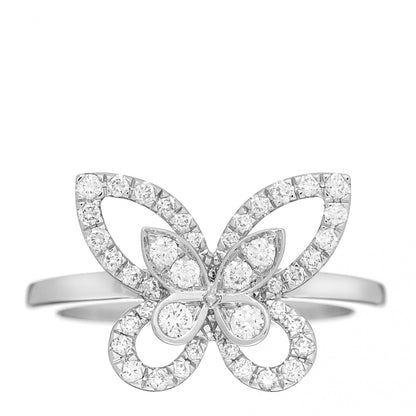 Graff 18K White Gold Diamond Butterfly Silhouette Ring 52 6 1 of 6