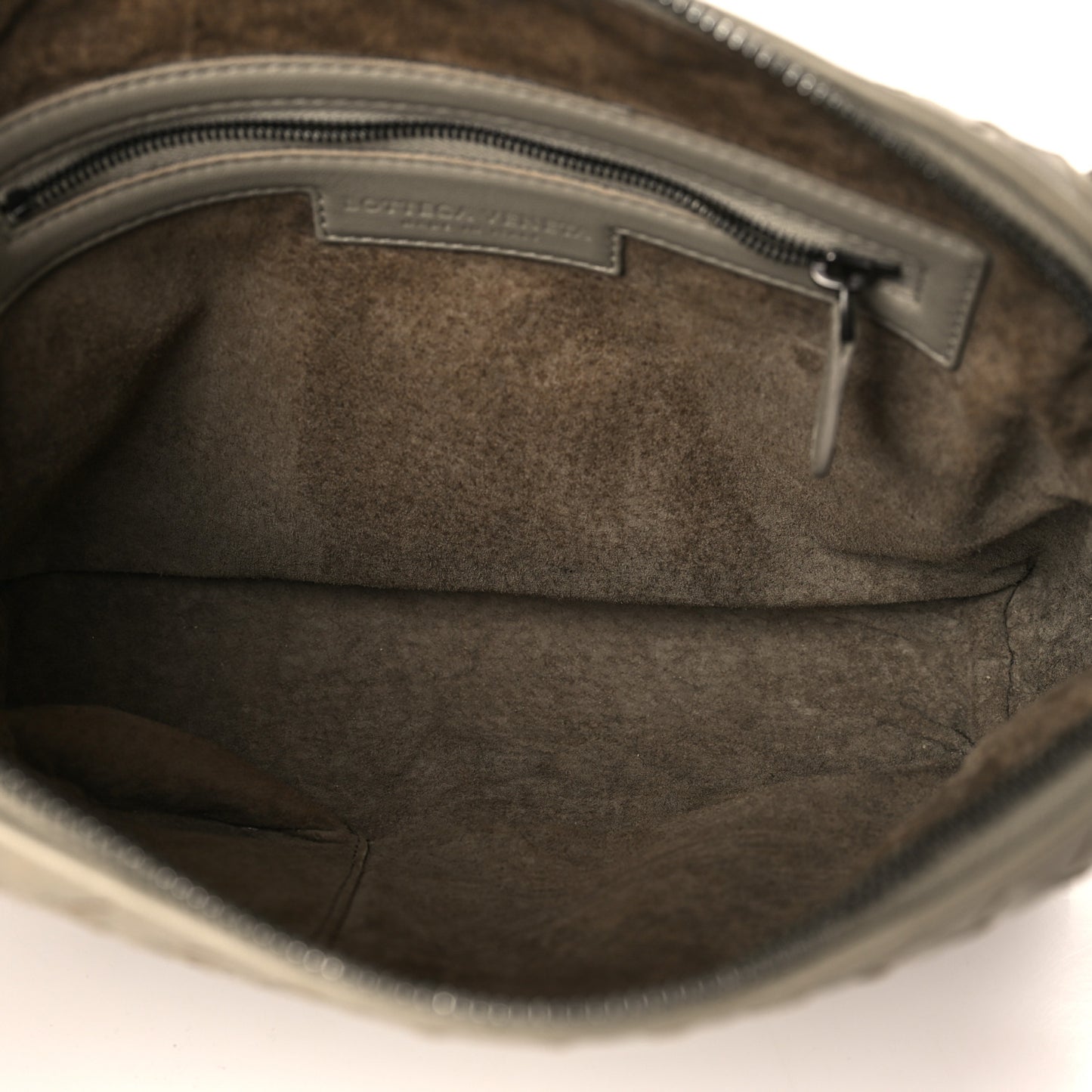 Nappa Intrecciato Nodini Crossbody Messenger Light Grey