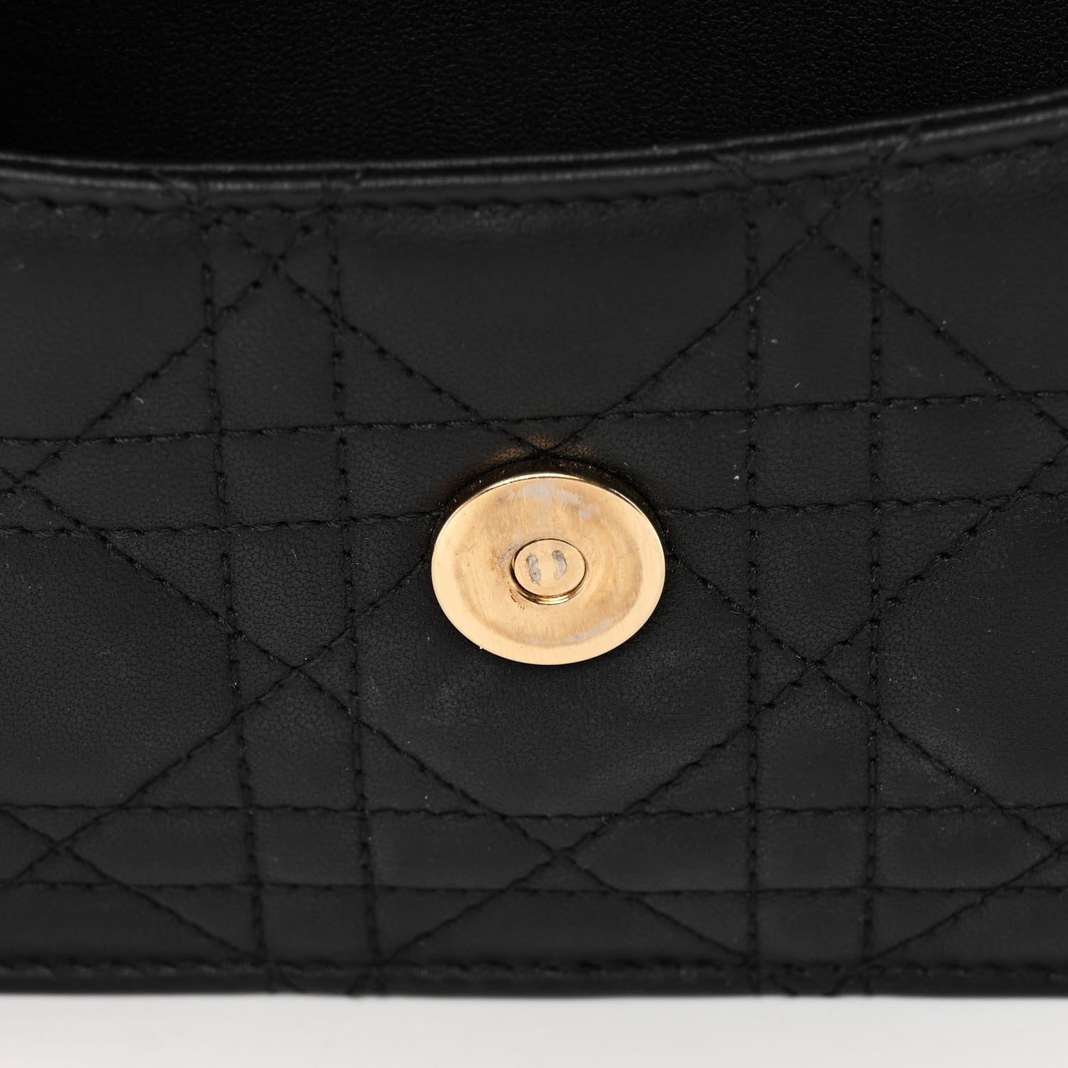 ヤ*ウ様 25SS クリスチャンディオール ブランドロゴパッチ ロングスリーブT Christian Dior Lambskin Lady Dior Top Handle Clutch Black 1458557