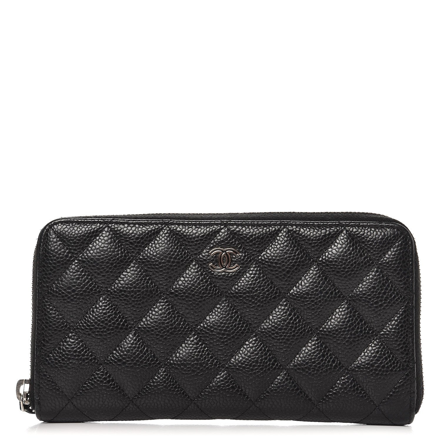 Chanel Caviar Quilted Large Gusset Zip Around Wallet Black 1 of 8