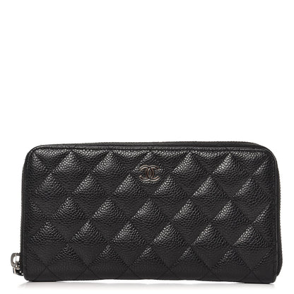 Chanel Caviar Quilted Large Gusset Zip Around Wallet Black 1 of 8