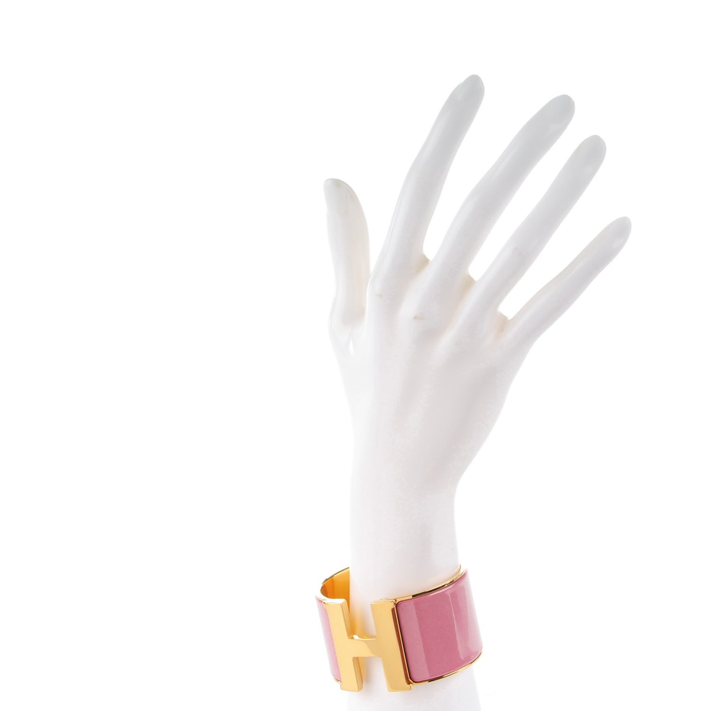Enamel Extra Wide Clic Clac H Bracelet PM Rose Velours