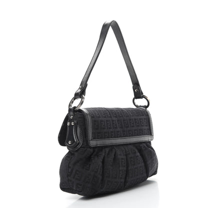 Fendi Zucchino Small Chef Shoulder Bag Black 3 of 12