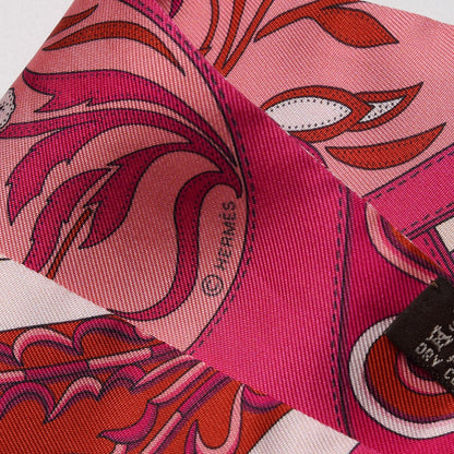 Hermes Silk Festival Des Amazones Twilly Fuchsia Nacre Rose 5 of 5