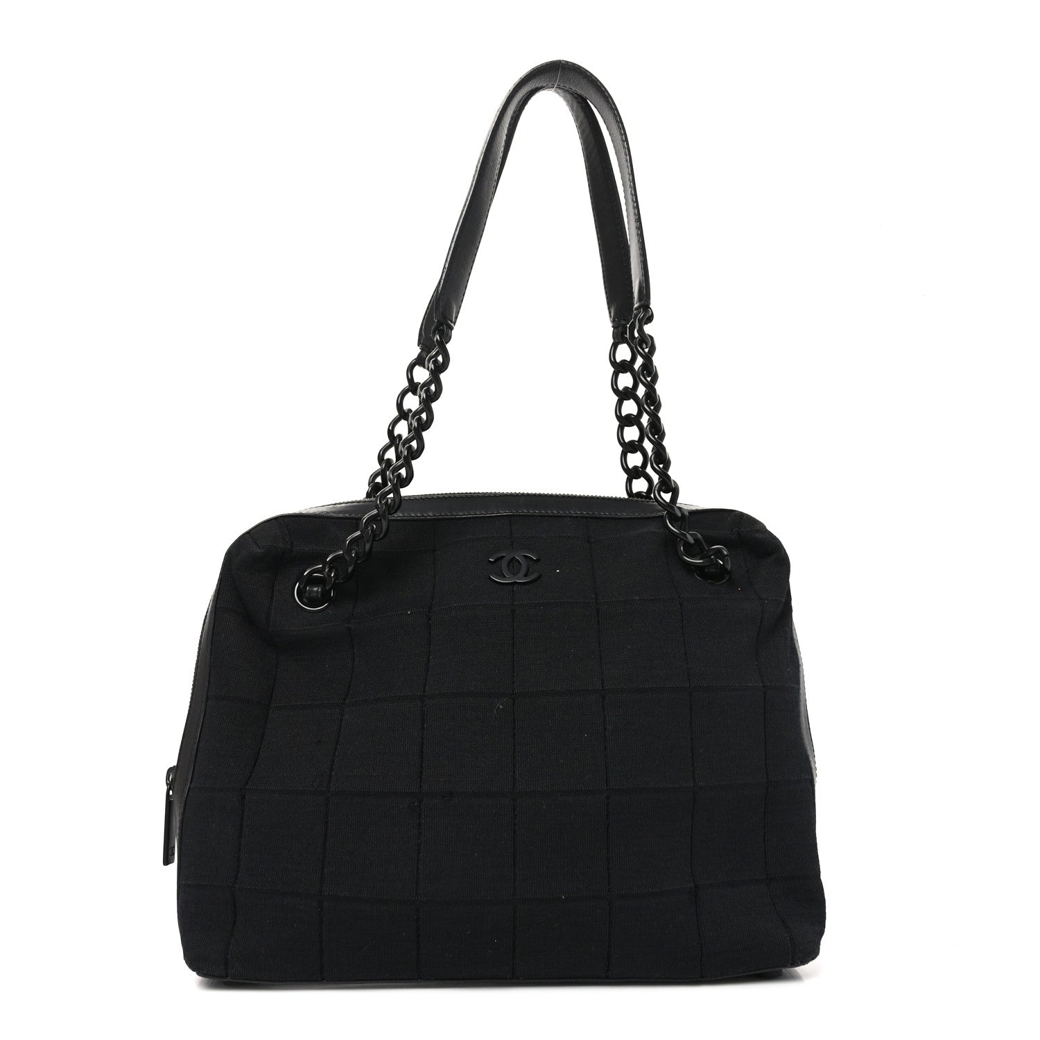 Chanel Jersey Quilted Chocolate Bar Shoulder Bag Black 1 of 10
