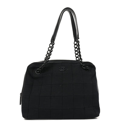 Chanel Jersey Quilted Chocolate Bar Shoulder Bag Black 1 of 10