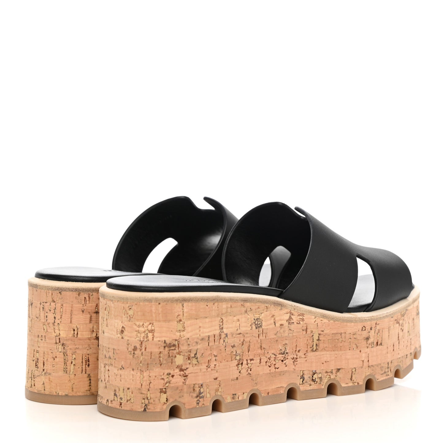 Calfskin Cork Eze 30 Sandals 35 Black