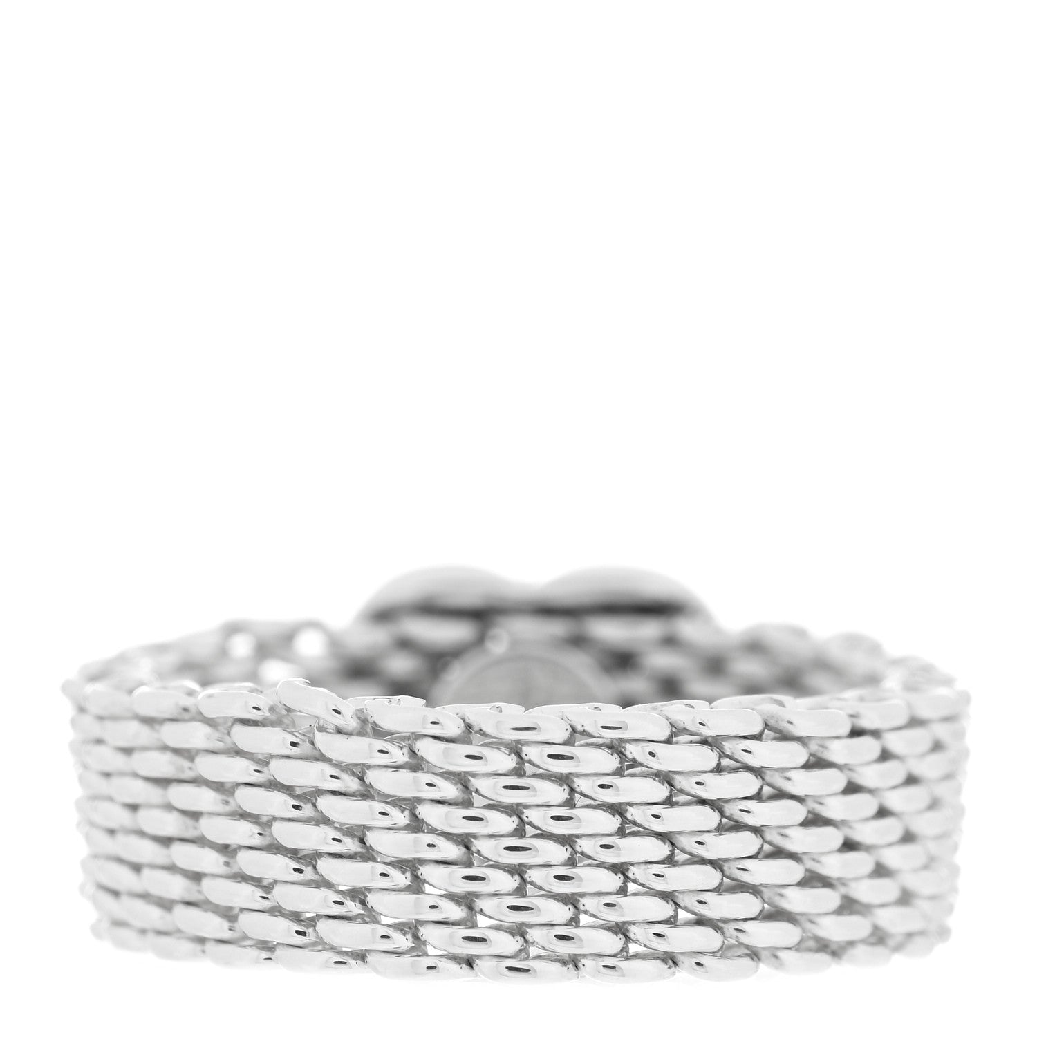 Tiffany Sterling Silver Somerset Mesh Heart Ring 53 6.25 3 of 4