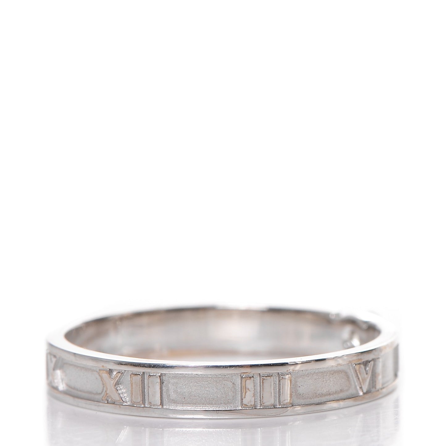 18K White Gold Diamond Atlas Solitaire Band Ring 60 9