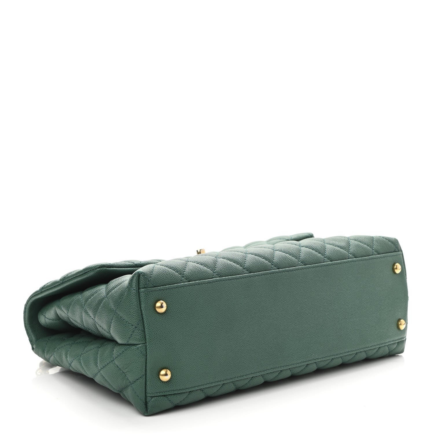 Chanel Caviar Quilted Medium Coco Handle Flap Green 3 of 9