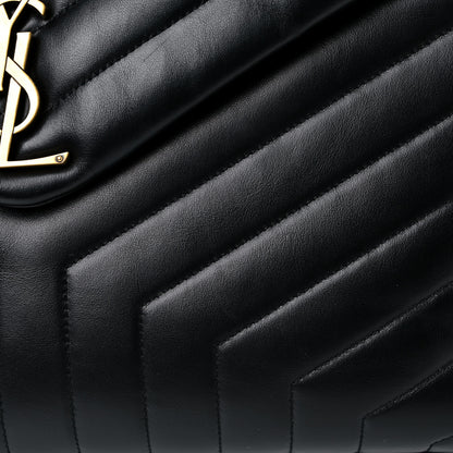 Saint Laurent Calfskin Y Quilted Monogram Large Loulou Chain Satchel Black 14 of 15