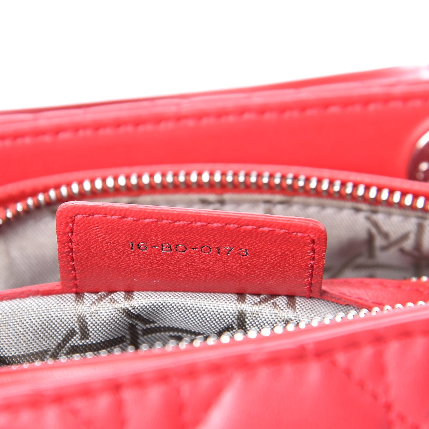 Lambskin Cannage Medium Lady Dior Red