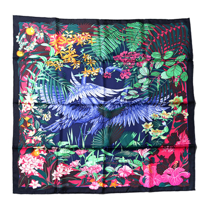 Hermes Silk Flamingo Party Scarf 90 Caban Vert Rose Vif 1 of 5