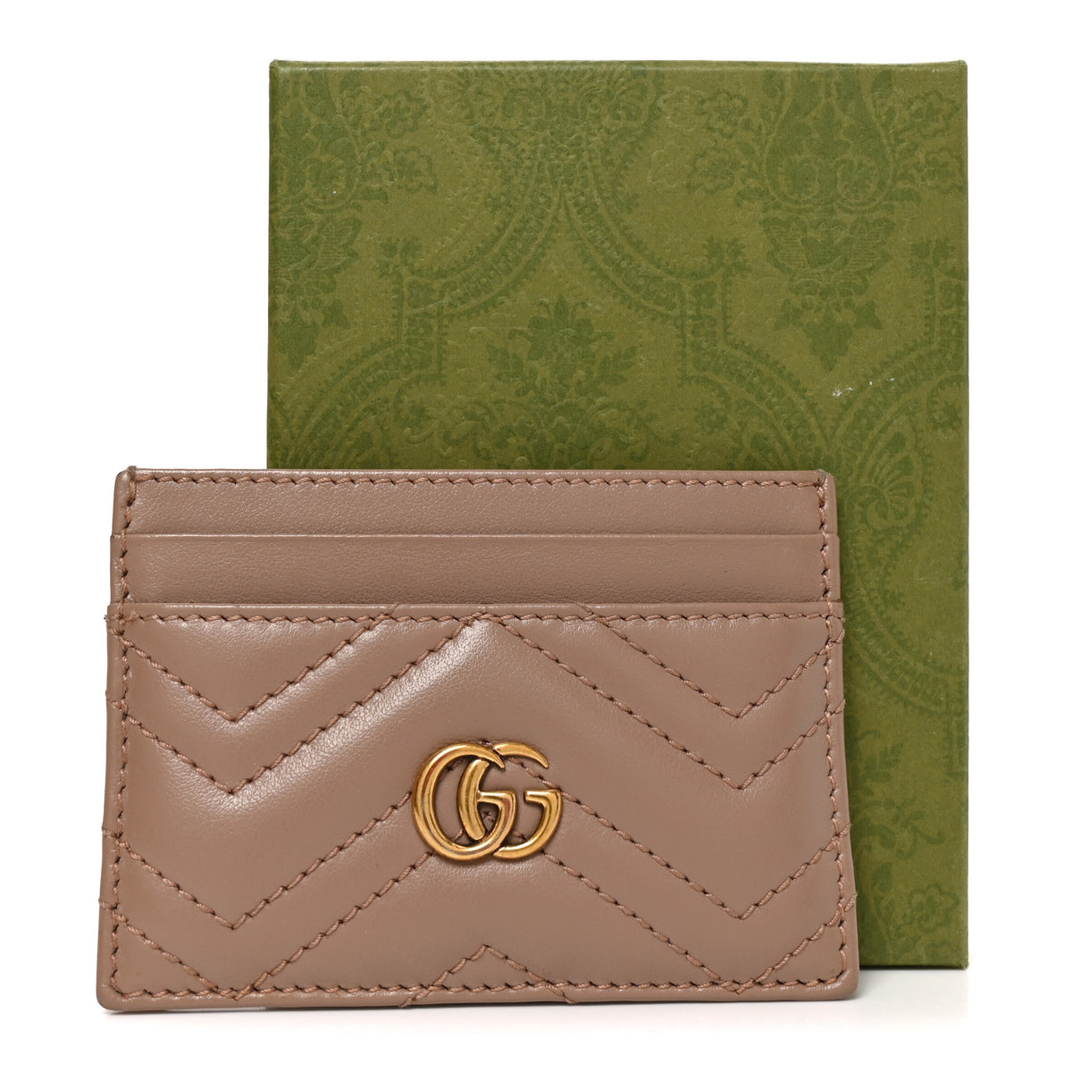 Gucci Calfskin Matelasse GG Marmont Card Holder Porcelain Rose 7 of 7