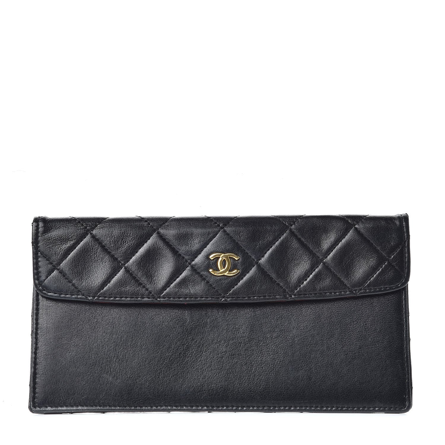 Chanel Lambskin Quilted Flap Wallet Black 1 of 6