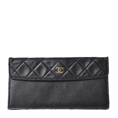 Chanel Lambskin Quilted Flap Wallet Black 1 of 6