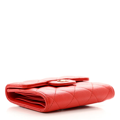 Chanel Caviar Quilted Compact Flap Wallet Red 4 of 10