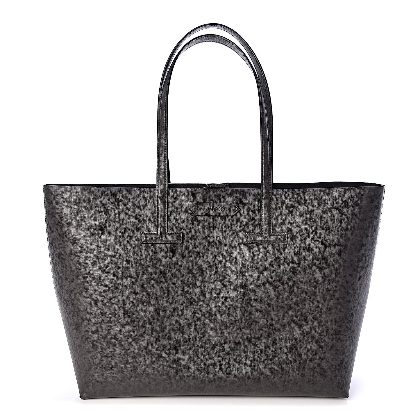 Grained Calfskin Small T Tote Grey