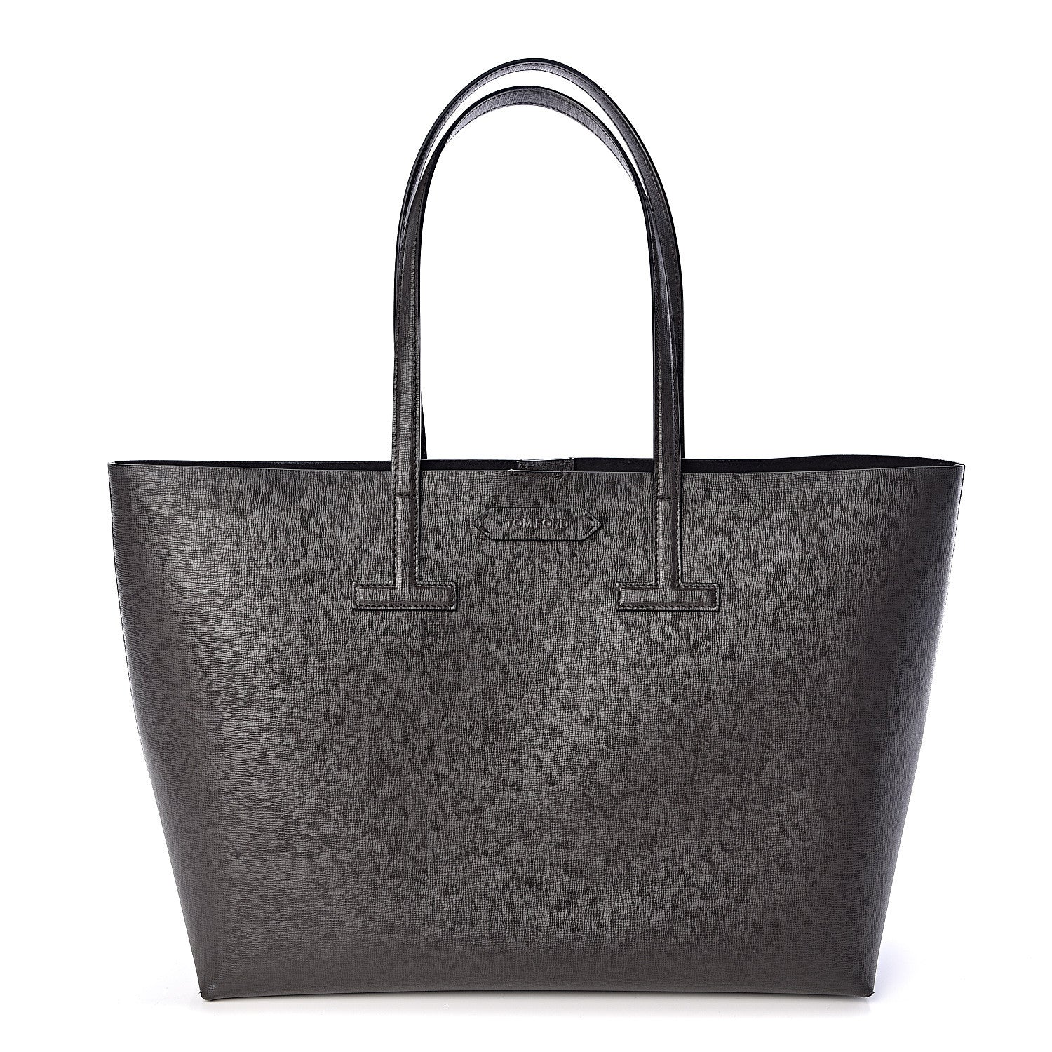 Tom Ford Grained Calfskin Small T Tote Grey 1 of 12