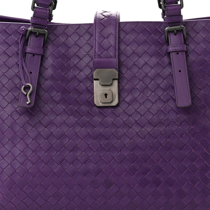 Bottega Veneta Nappa Intrecciato Medium Roma Tote Plum 8 of 10