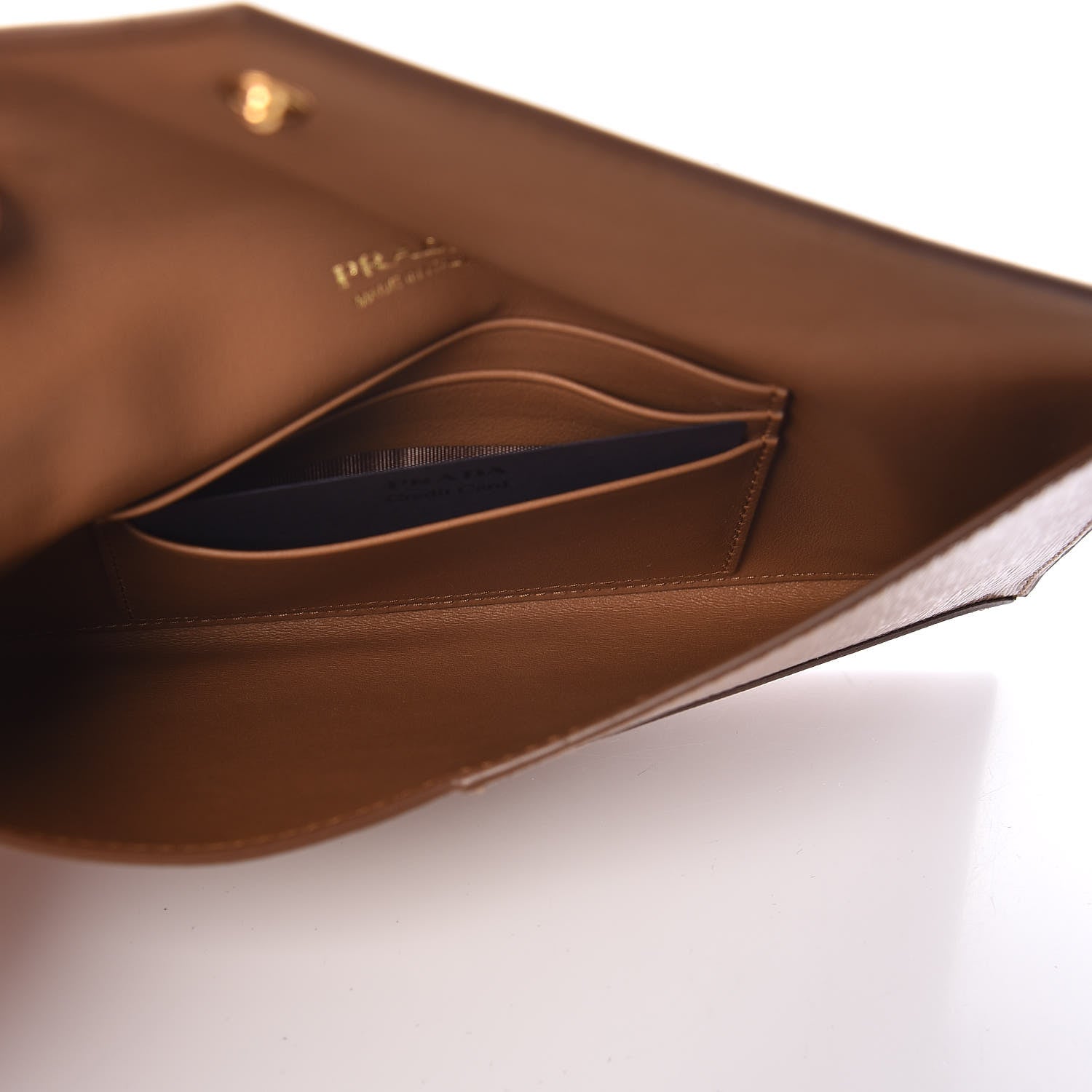 Prada Vitello Move Envelope Wallet Caramel 5 of 8