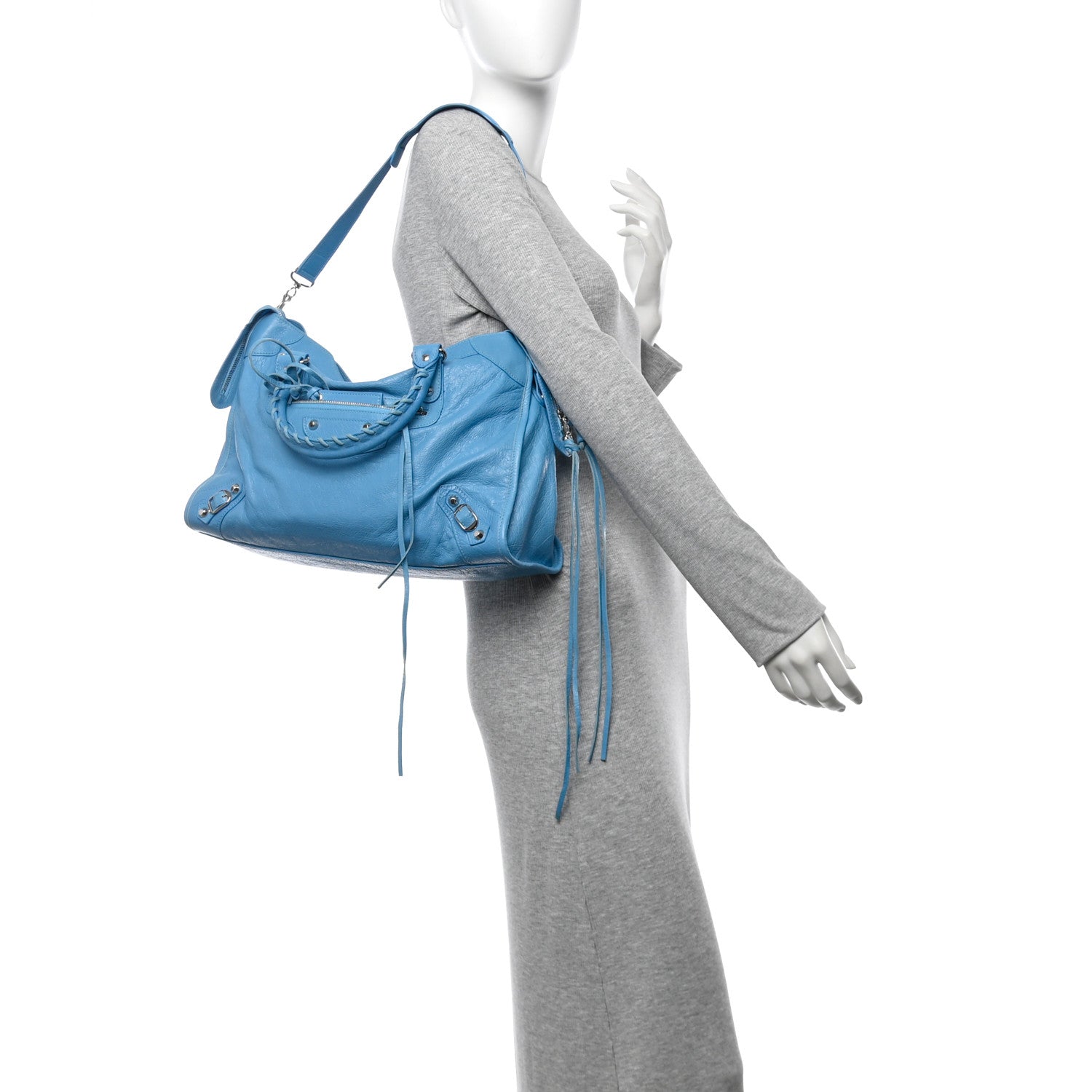 Balenciaga Agneau Classic Silver Hardware City Bleu Azur Clair 2 of 11