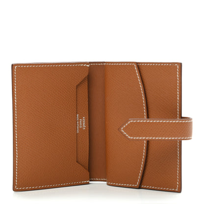 Hermes Epsom Bearn Card Holder Wallet Gold 5 of 9