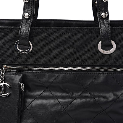 Chanel Coated Canvas Large Paris Biarritz Tote Black 12 of 13