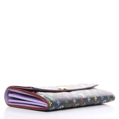 Louis Vuitton Monogram Multicolor Sarah Wallet Black Violet 4 of 16