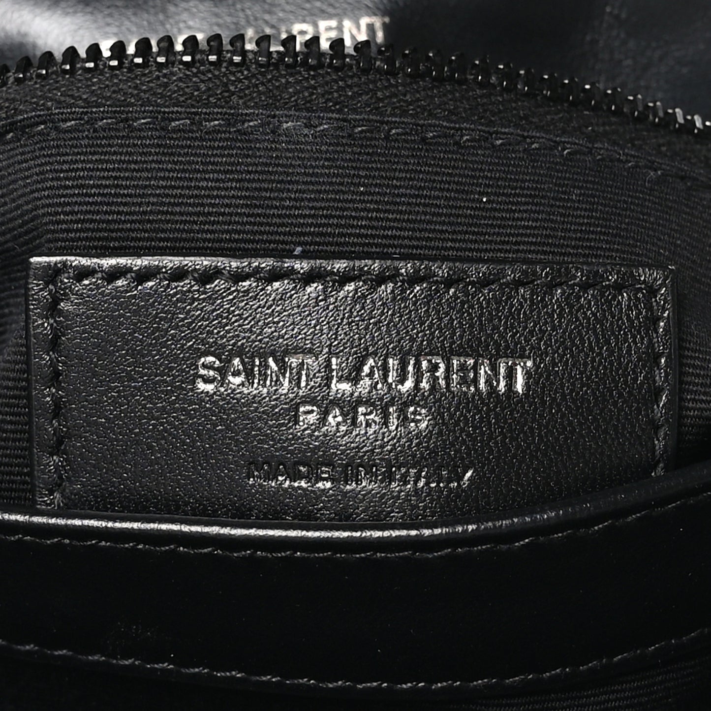 Calfskin Y Quilted Monogram Monochrome Toy Loulou Crossbody Bag Black