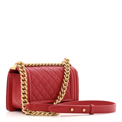 Chanel Caviar Quilted Small Boy Flap Red 3 of 12