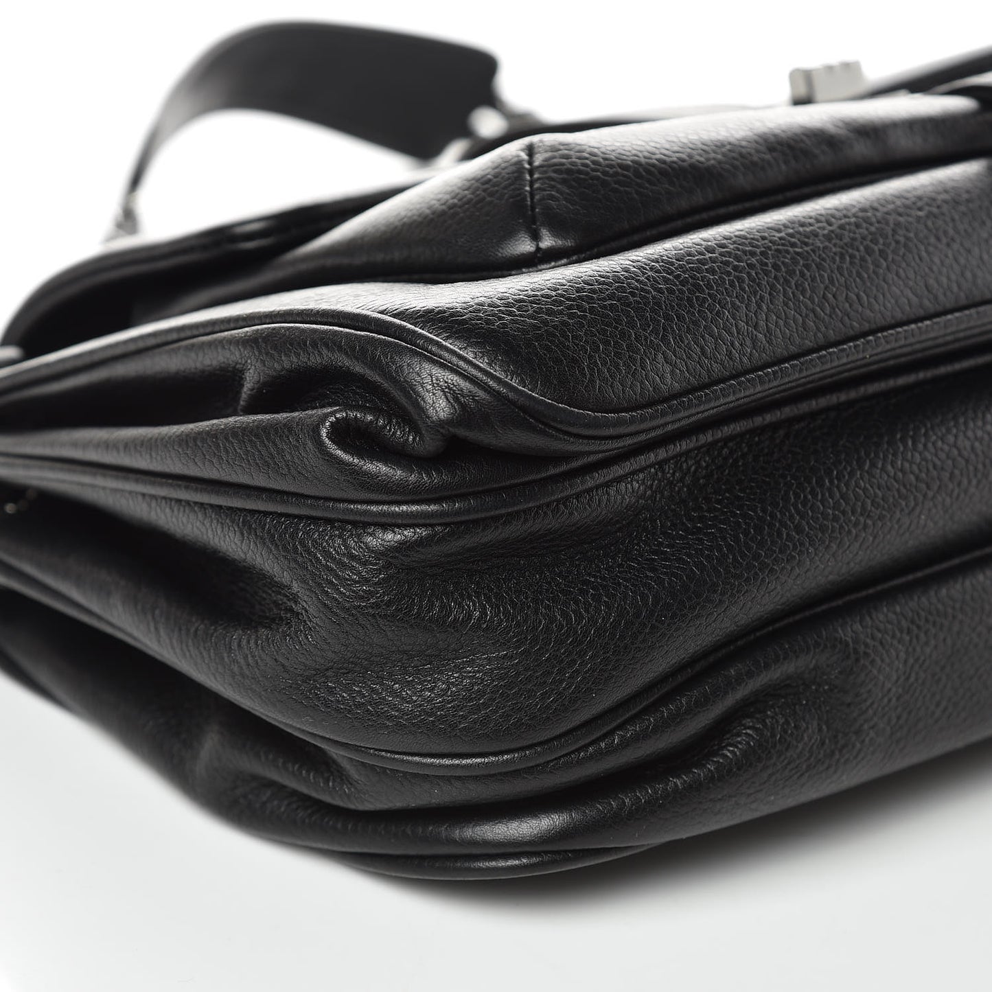 Caviar Mademoiselle Lock Accordion Flap Black