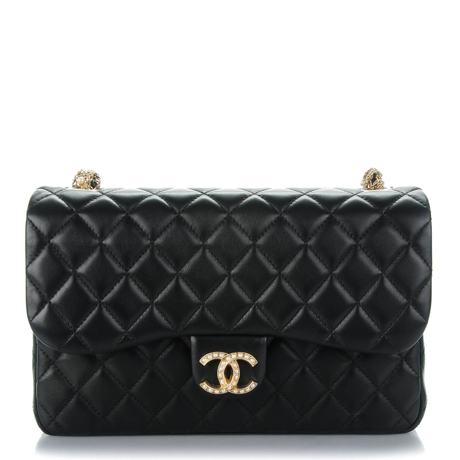 Chanel Lambskin Quilted Medium Westminster Pearl Flap Black 1 of 8