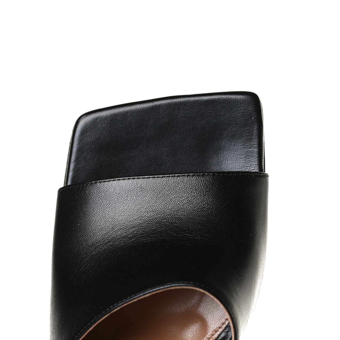 Lambskin Stretch Mule Sandals 41 Black