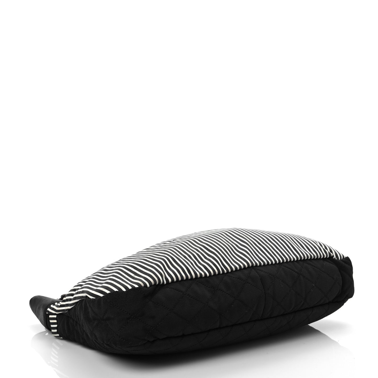 Striped Canvas Logo Tote Black