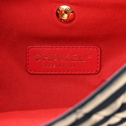 Chanel Jersey Quilted Jumbo Coco Sailor Flap Navy White Red 6 of 24
